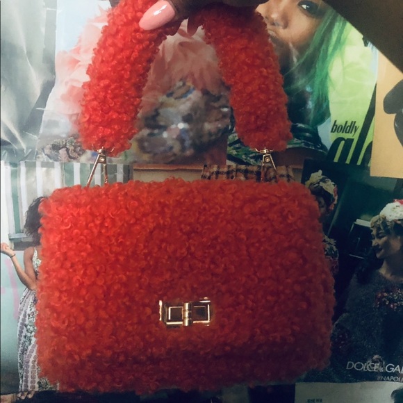 Fluffy Orange Mini Bag - Picture 2 of 2